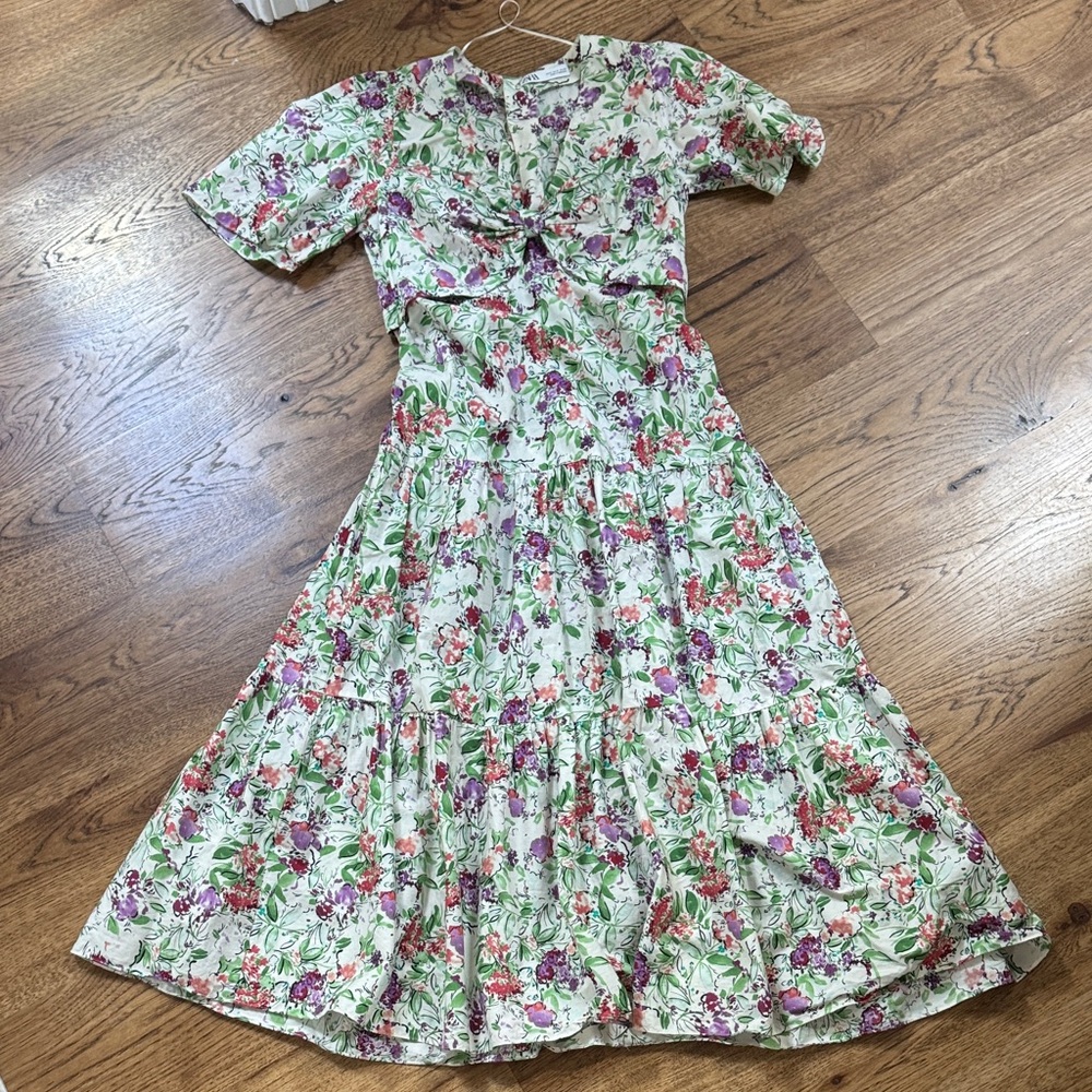 Zara Multicolor Floral Midi Dress